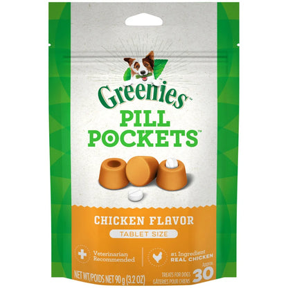 GREENIES™ Pill Pockets™ Tablet Size Dog Treats | Chicken, 30 count 3.2 oz