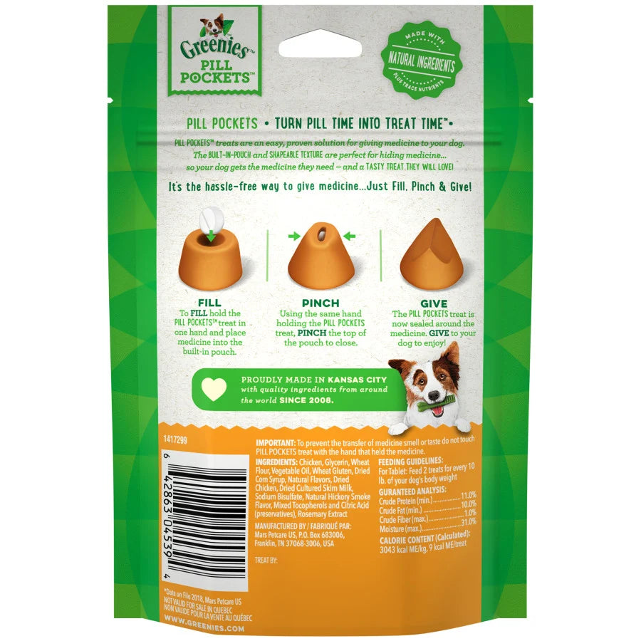 GREENIES™ Pill Pockets™ Tablet Size Dog Treats | Chicken, 30 count 3.2 oz