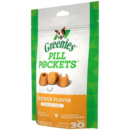 GREENIES™ Pill Pockets™ Tablet Size Dog Treats | Chicken, 30 count 3.2 oz