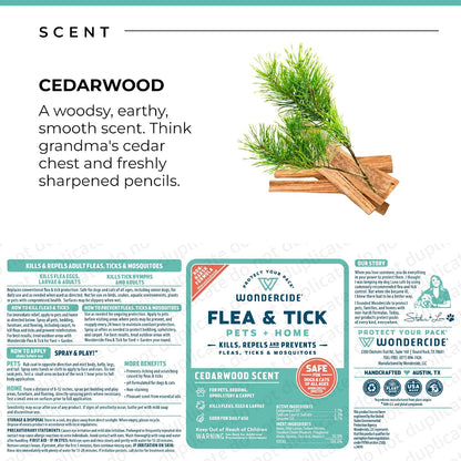 Wondercide® Flea & Tick Spray for Pets + Home — Natural Essential Oils | Rosemary, Cedarwood & Lemongrass