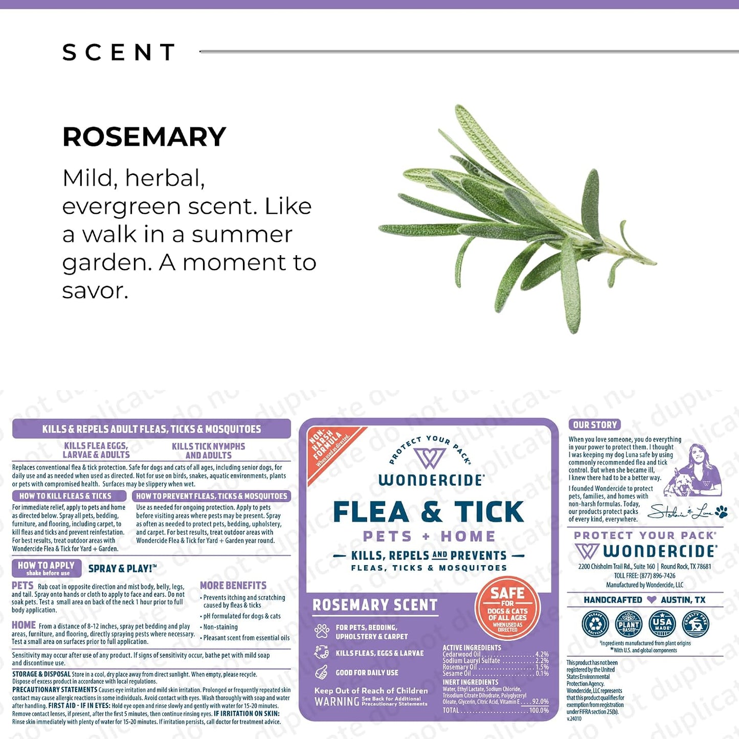 Wondercide® Flea & Tick Spray for Pets + Home — Natural Essential Oils | Rosemary, Cedarwood & Lemongrass