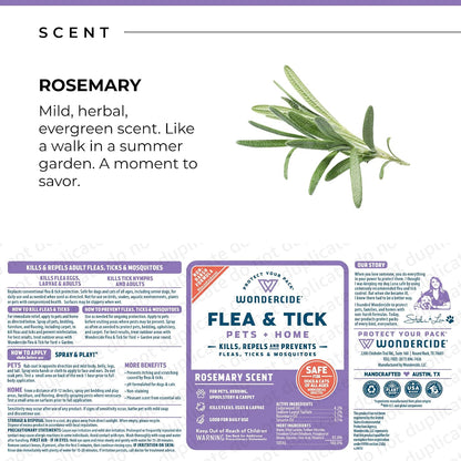 Wondercide® Flea & Tick Spray for Pets + Home — Natural Essential Oils | Rosemary, Cedarwood & Lemongrass