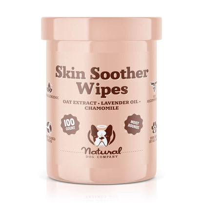 Natural Dog Company Skin Soother Wipes, 100 count