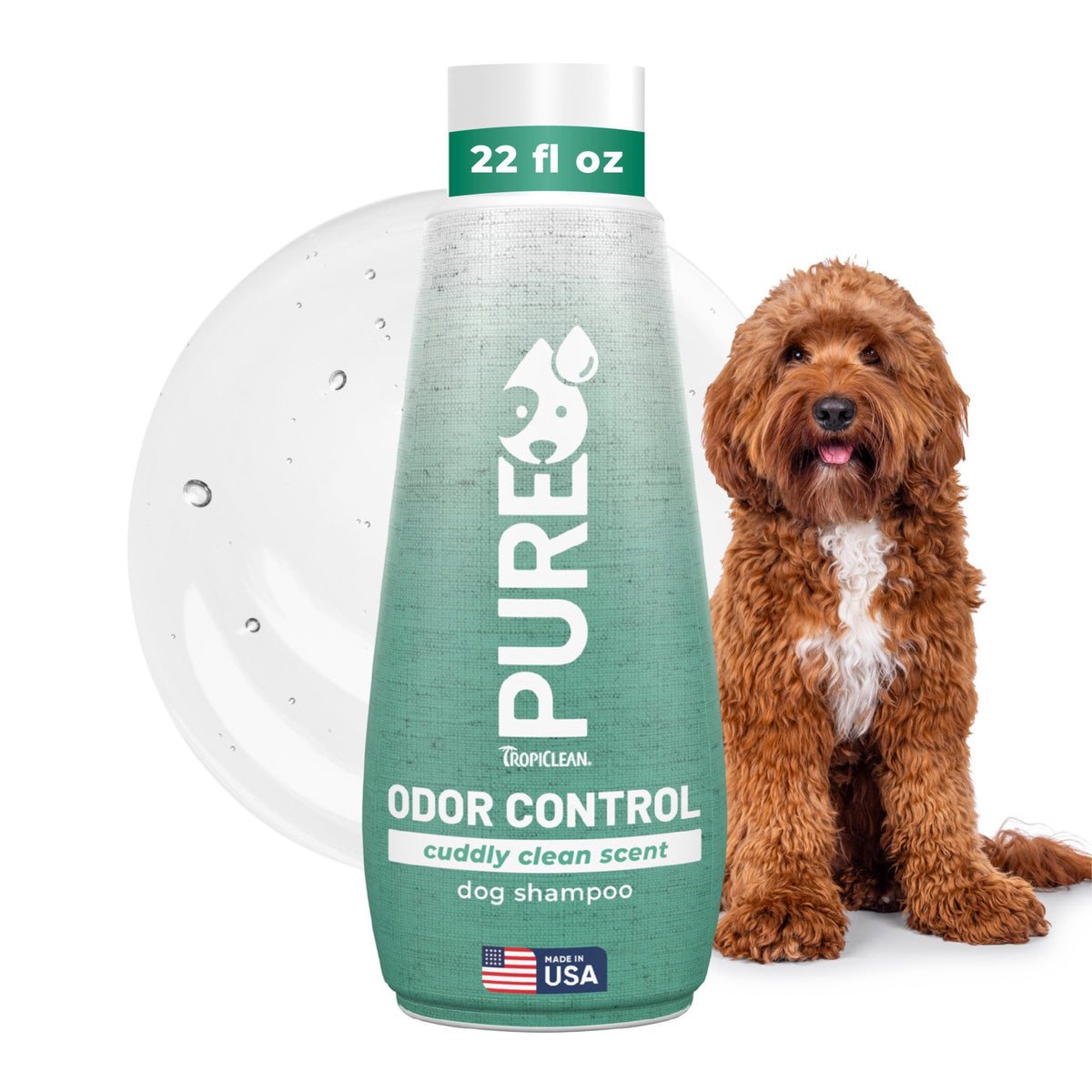 TropiClean PURE Cuddly Clean Odor Control Shampoo, 22 oz