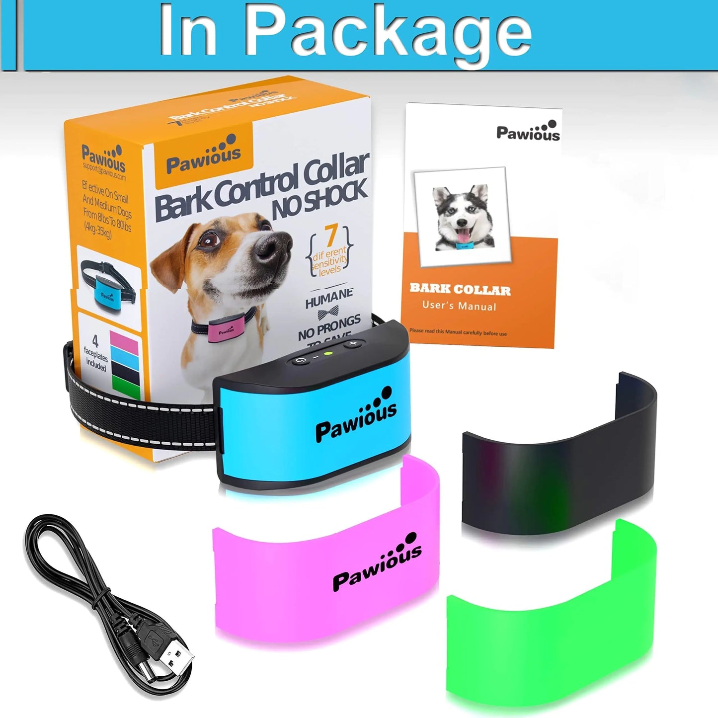 Gentle Anti-Bark Training Collar for Small Dogs - No Shock, Rechargeable & Rainproof with Smart Detection